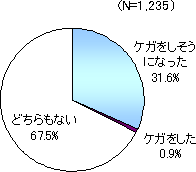 扇風機カバー使用時の危害経験 円グラフ