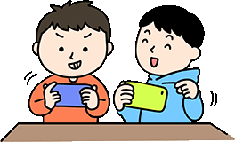 ゲームをする子供たち