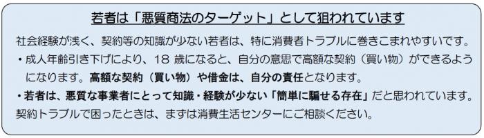 無料特別相談「若者のトラブル110番」案内その2