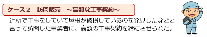 ケース2　訪問販売　高額な工事契約